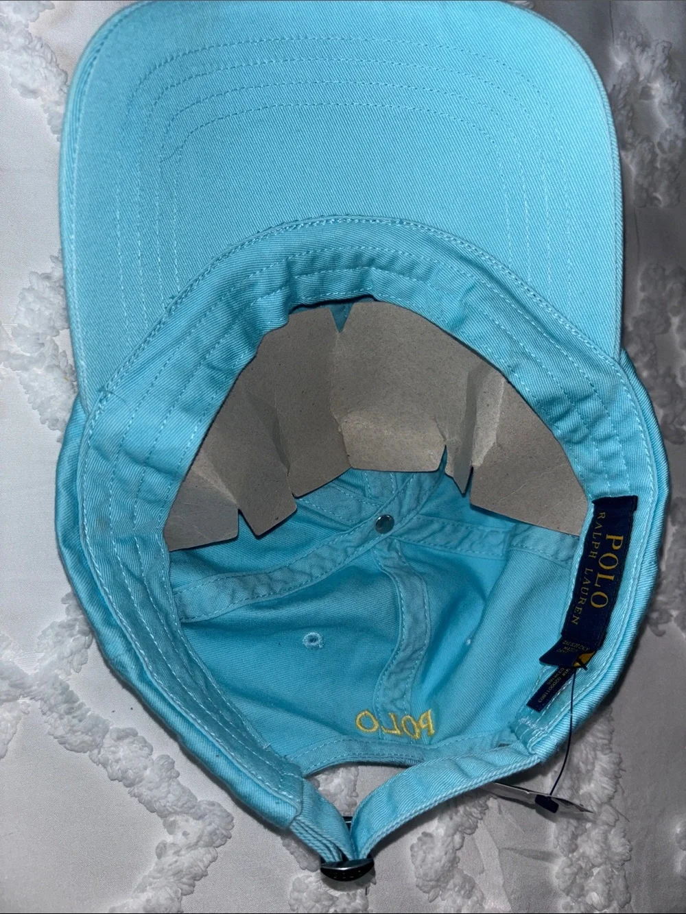 Ralph Lauren Light Aqua Baseball Cap with Yellow Pony